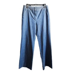 Larry Levine Womens Wide Leg Stretch Jeans Sz 8 Casual Wide Leg